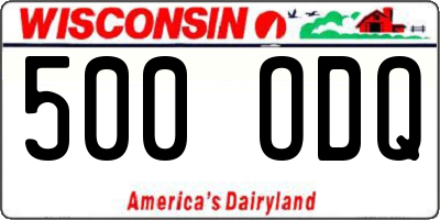 WI license plate 500ODQ