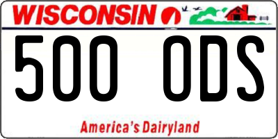 WI license plate 500ODS