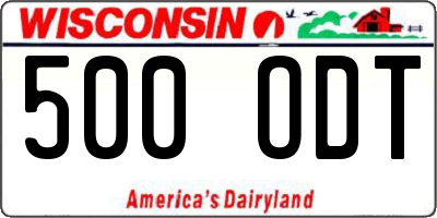 WI license plate 500ODT