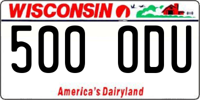 WI license plate 500ODU