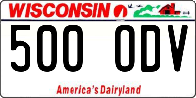 WI license plate 500ODV