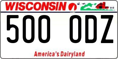 WI license plate 500ODZ