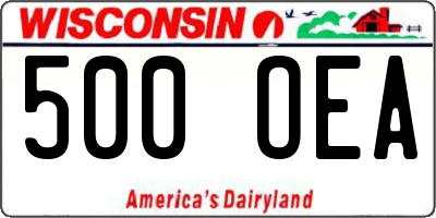 WI license plate 500OEA