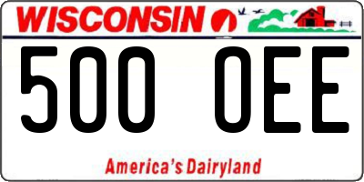 WI license plate 500OEE