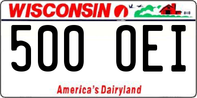 WI license plate 500OEI