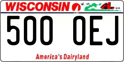 WI license plate 500OEJ