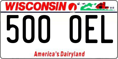 WI license plate 500OEL