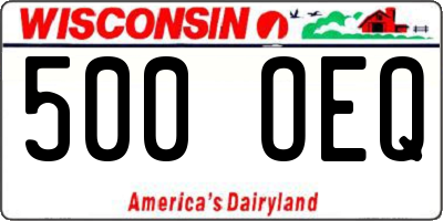 WI license plate 500OEQ
