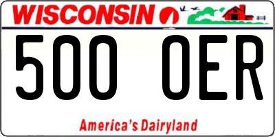 WI license plate 500OER
