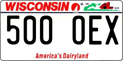 WI license plate 500OEX