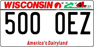 WI license plate 500OEZ
