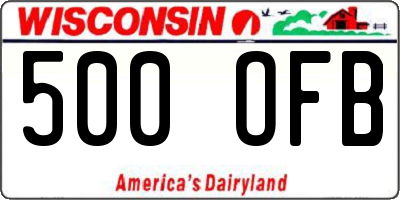 WI license plate 500OFB
