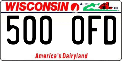 WI license plate 500OFD