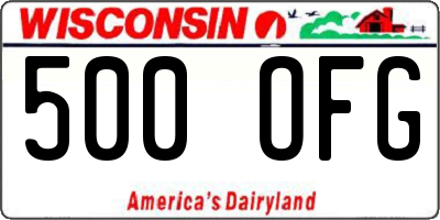 WI license plate 500OFG