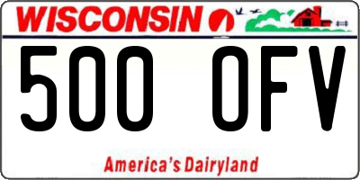 WI license plate 500OFV