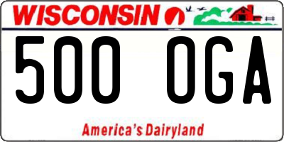 WI license plate 500OGA