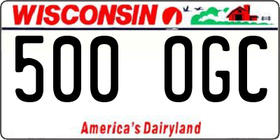 WI license plate 500OGC