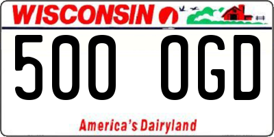 WI license plate 500OGD