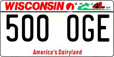 WI license plate 500OGE