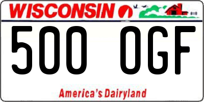 WI license plate 500OGF