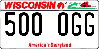 WI license plate 500OGG