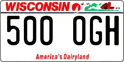 WI license plate 500OGH