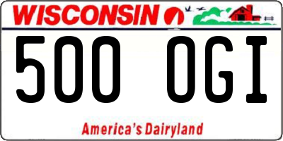 WI license plate 500OGI