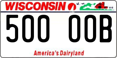 WI license plate 500OOB