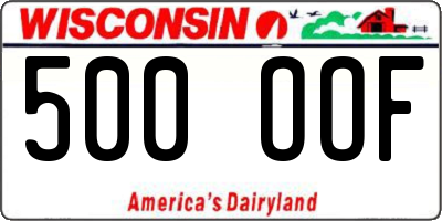WI license plate 500OOF