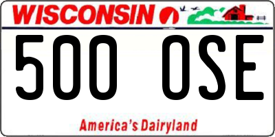 WI license plate 500OSE
