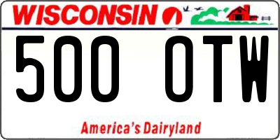WI license plate 500OTW