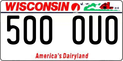 WI license plate 500OUO