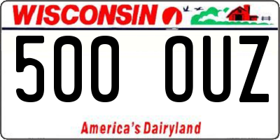 WI license plate 500OUZ