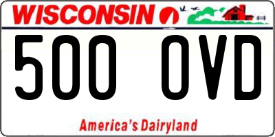 WI license plate 500OVD