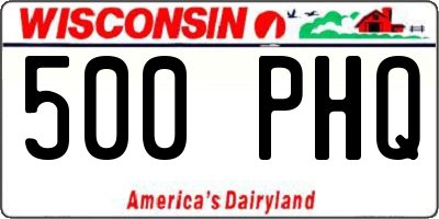 WI license plate 500PHQ