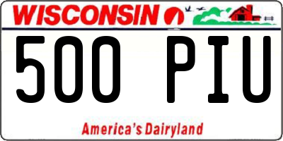 WI license plate 500PIU