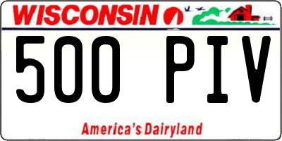WI license plate 500PIV