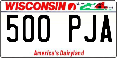 WI license plate 500PJA