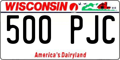 WI license plate 500PJC