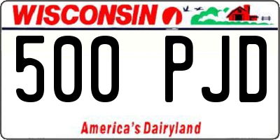 WI license plate 500PJD