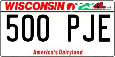 WI license plate 500PJE