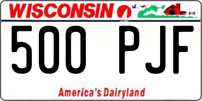 WI license plate 500PJF