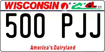 WI license plate 500PJJ