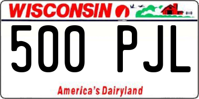 WI license plate 500PJL
