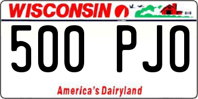 WI license plate 500PJO