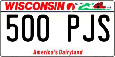 WI license plate 500PJS