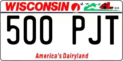 WI license plate 500PJT