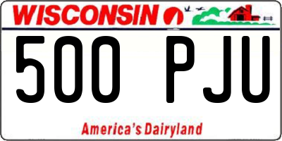 WI license plate 500PJU