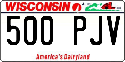 WI license plate 500PJV