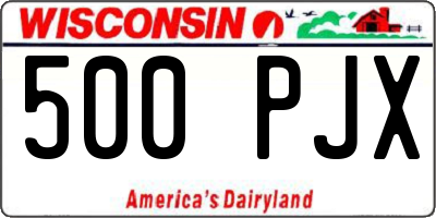 WI license plate 500PJX